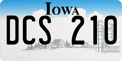IA license plate DCS210