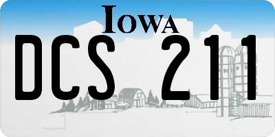 IA license plate DCS211