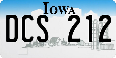 IA license plate DCS212