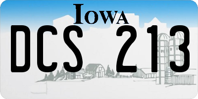 IA license plate DCS213