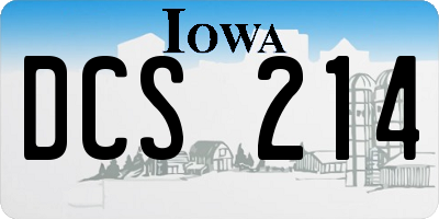 IA license plate DCS214