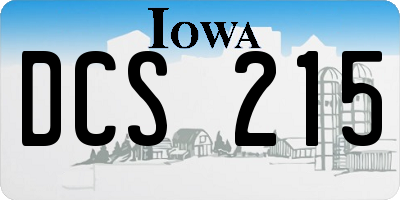 IA license plate DCS215