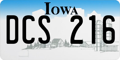 IA license plate DCS216