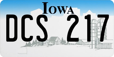 IA license plate DCS217