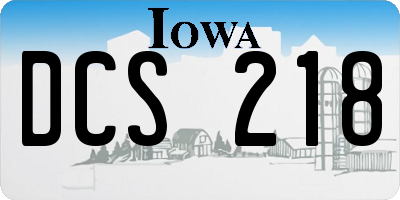 IA license plate DCS218