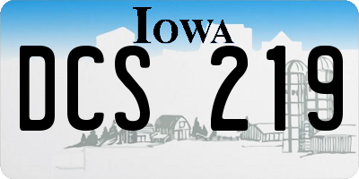 IA license plate DCS219