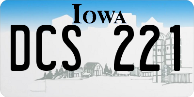 IA license plate DCS221