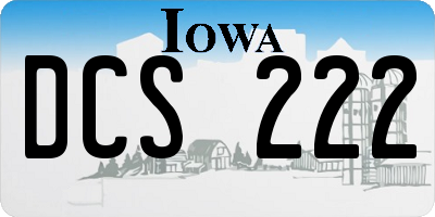 IA license plate DCS222