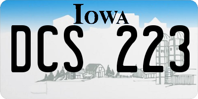 IA license plate DCS223