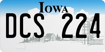 IA license plate DCS224