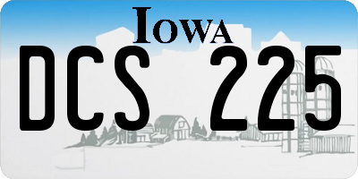 IA license plate DCS225