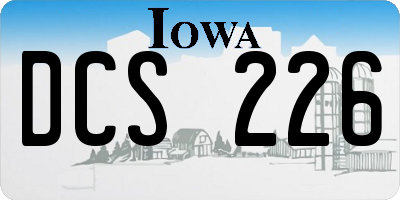 IA license plate DCS226