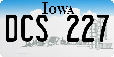 IA license plate DCS227