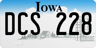 IA license plate DCS228