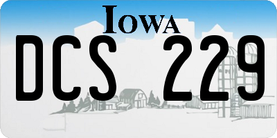 IA license plate DCS229