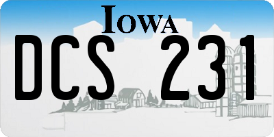 IA license plate DCS231