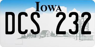 IA license plate DCS232