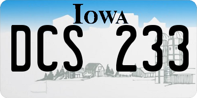 IA license plate DCS233