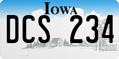 IA license plate DCS234