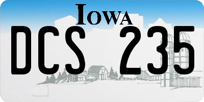 IA license plate DCS235