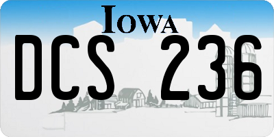 IA license plate DCS236