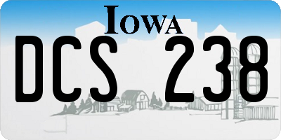 IA license plate DCS238