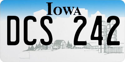IA license plate DCS242