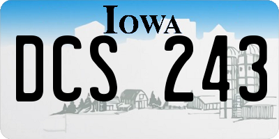 IA license plate DCS243