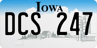 IA license plate DCS247