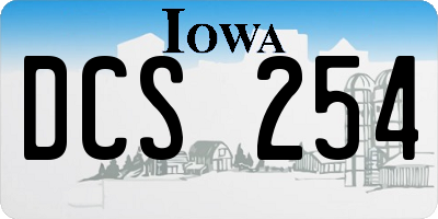IA license plate DCS254