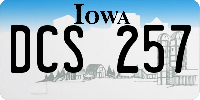 IA license plate DCS257
