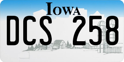 IA license plate DCS258