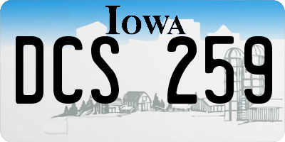 IA license plate DCS259