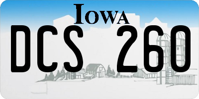 IA license plate DCS260