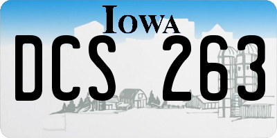 IA license plate DCS263
