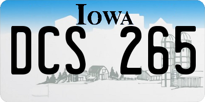 IA license plate DCS265