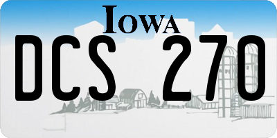IA license plate DCS270