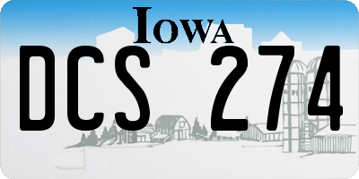 IA license plate DCS274