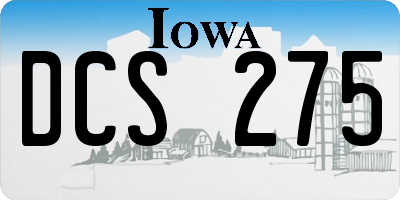 IA license plate DCS275