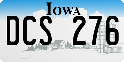 IA license plate DCS276