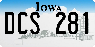 IA license plate DCS281