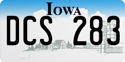IA license plate DCS283