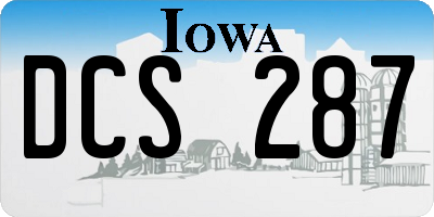 IA license plate DCS287