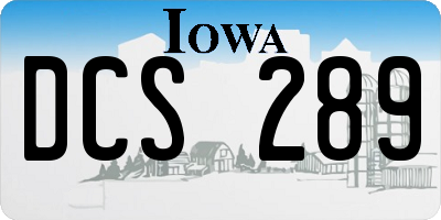 IA license plate DCS289