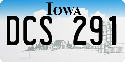 IA license plate DCS291