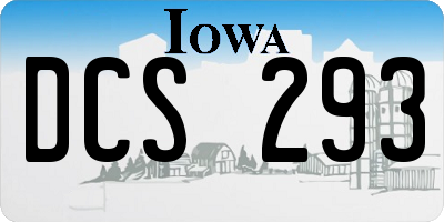 IA license plate DCS293