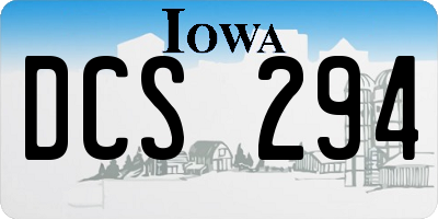 IA license plate DCS294