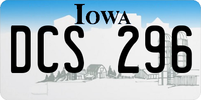 IA license plate DCS296