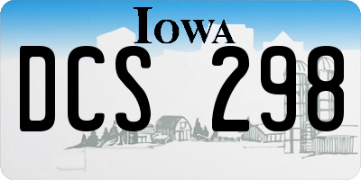 IA license plate DCS298