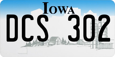 IA license plate DCS302